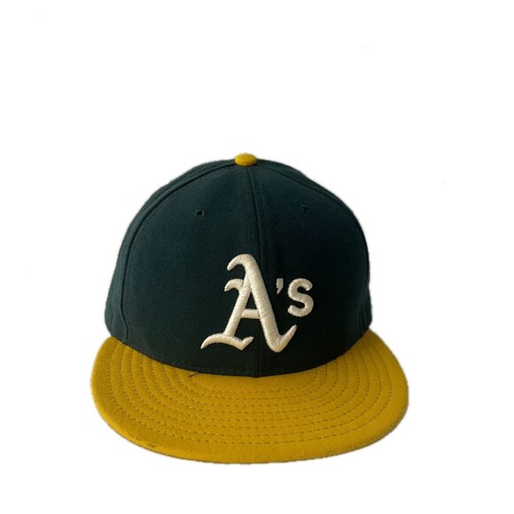 New Era Men's Oakland Athletics MLB Baseball Cap Fitted Size 7 3/8 Green - Picture 1 of 7